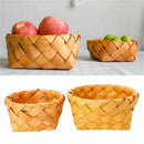 Creative hand-woven round fruit basket Bread basket-wood basket picnic stor