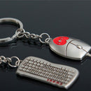 1Pair Couples Keyring Set Mouse &keyboard Key Ring Keychain Keyfob Lover G BX