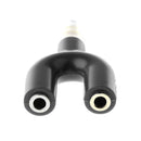 3.5mm Audio Mic Splitter Earphone Headphone Adapter Male to 2 Female Black