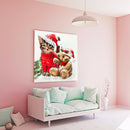 Full Round Drill Diamond Painting DIY Christmas Cat Bear Rhinestone Picture