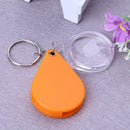 10X Plastic Portable Folding Magnifier Handheld Glass Lens Keychain(Orange)