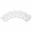 50x Paper Snowflake Design Vine Lace Cupcake Wrappers Table White