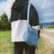 Women Canvas Denim Crossbody Bags Pure Color Flap Shoulder Bag (Light Blue)