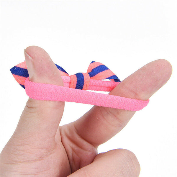 5PCS Rabbit Bunny Ear Ribbon Hair Band Wire Hair Bands Ribbon Dot Gum Headband Z
