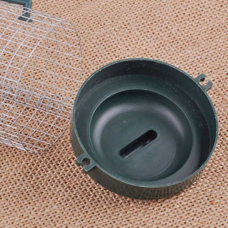 Green Hanging Wild Bird Seed Feeder Perch Peanut Garden Feeding Cage Iron Wire