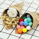 100Pcs/Set Retro Folding Kraft Paper Confetti Cone Bouquet With Ropes Weddi A5D9