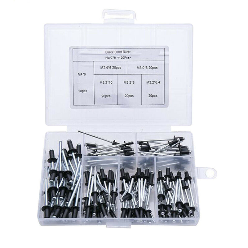 Standard Large Flange Aluminum Rivets (120pc) M2.4*6 M3.0*6 M3.2*6.4 M3.2*8