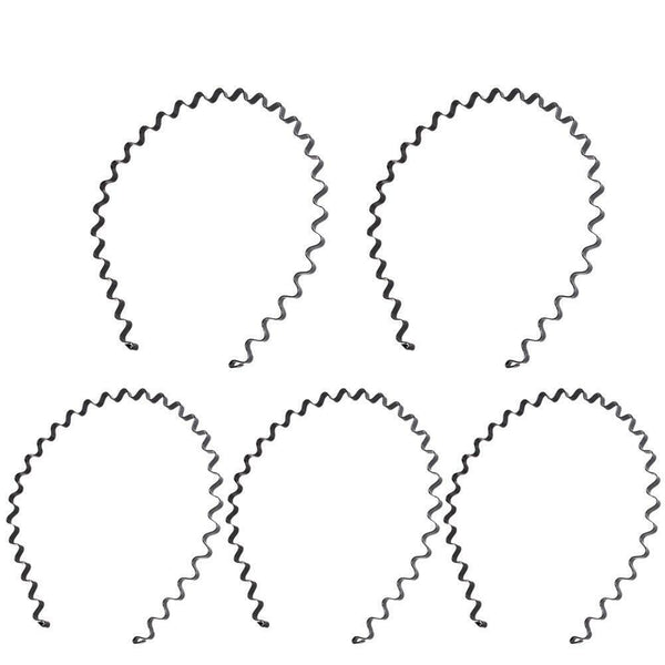 Fashion Spiral Waved Sports Hairband Men Women Hair Hoop Headwear (5pcs) A#S