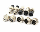5pcs Aviation Plug 4-Pin 16mm GX16-4 Metal Male Female Panel Connector M&O BX