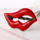 Fashion Women Red Lips Brooch Pin Collar Decoration Badge Corsage Jewelry Gi 3C