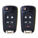 2pcs fit for Chevrolet 10-16 5-Button Uncut Blade Flip Remote FOB Key Shell Case