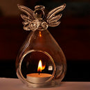 Set of 2Cute Clear Glass Angel Shape Flower Plant Hanging Vase Wedding Deco O1L1