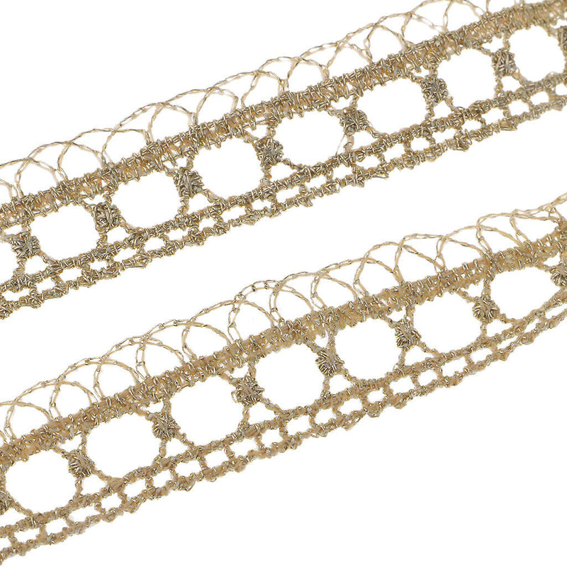 1 Yard Metallic Embroidered Venise Lace Trim Bridal Wedding Dress Belts 15mm