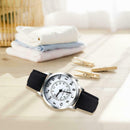 Waterproof Canvas Strap Women Chemical Element Dial Quartz Watch (Black) A