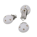 Baby Pacifier Clips Wood Metal Holders Cute Infant Soother Clasp White