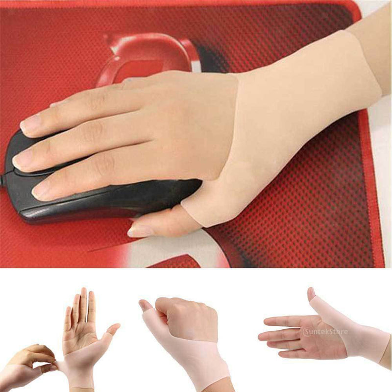 2Pcs Gel Wrist Thumb Support Braces Therapy Gloves for Arthritis Men Women