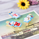 10PCS/Set Christmas Bear Wood Clips Photo Paper Pegs Clothespin Craft Decor LJ