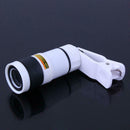 Universal 8X Zoom Optical Telephoto Telescope Lens for Phone Camera(White)