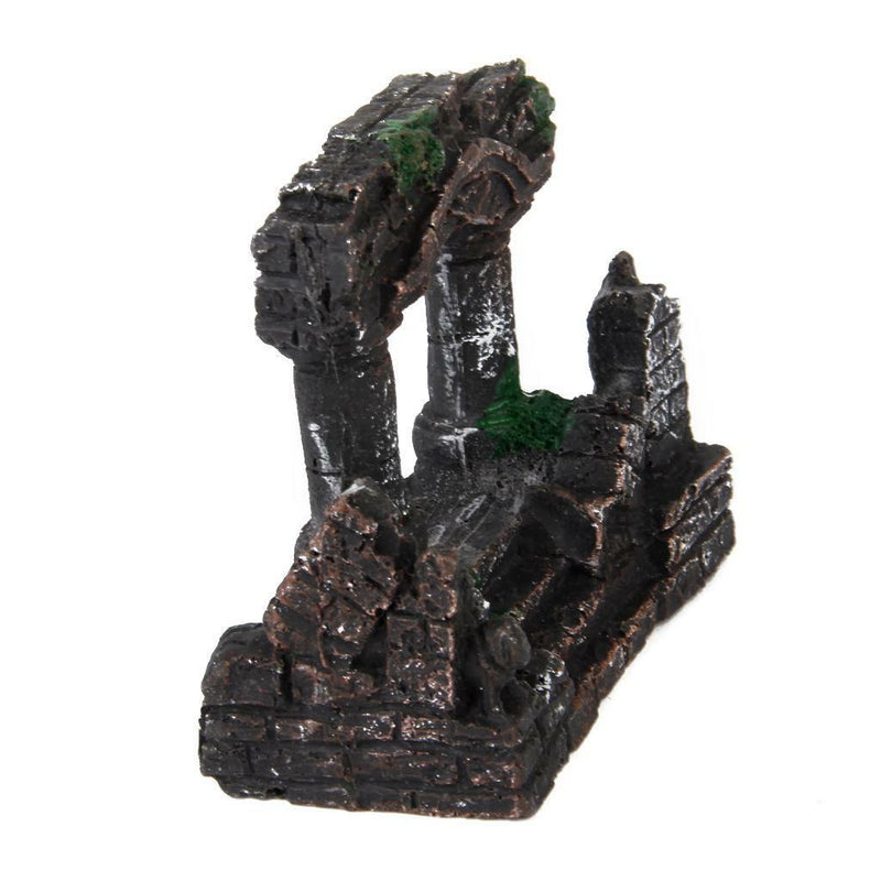 Roman Temple Door Aquarium Fish Tank Ornament Hiding Cave Underwater Decor