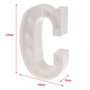 White Large Plastic Marquee Freestanding Alphabet LED Light UP Letters C