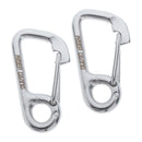 2 lot Carabiner Lock Stainless Steel 60mm Spring Hook Reel Cord Connector