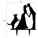 Romantic Cake Topper with Dog Acrylic Silhouette Cake Topper Cake Decoration