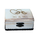 Bird Couple Mr Mrs Retro Wedding Ring Bearer Box Wood Display Jewelry Holder