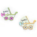 10 pcs wood sewing button scrapbooking crafts baby carriage mixed two holj