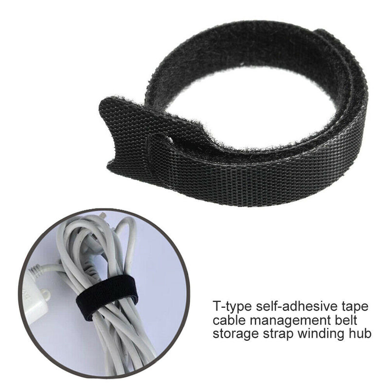100pcs Reusable Nylon Self Adhesive Fasteners Cord Wire Cable Ties Strap