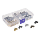 50 Sets 5 Color Copper Sew-On Hook and Eye Closures for Trousers Skirt Pants