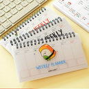 Cartoon Weekly Plan Schedule Spiral Coil Books Diary Notebook Transparen VXO
