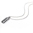 Men Favorite Stainless Steel Razor Blade Pendant Fashion Ball Chain Necklace  3C