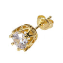 Chic New Retro Classical Crystal Crown Earrings Jewelry Gift Golden A