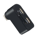 2 Port USB 2.0 Mini Rotate 360 Splitter Adapter Hub For PC Notebook