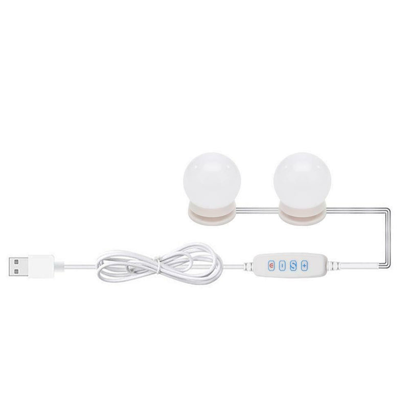 2pcs LED Makeup Mirror Light Bulb Kit Dimmable USB Hollywood Vanity Lights