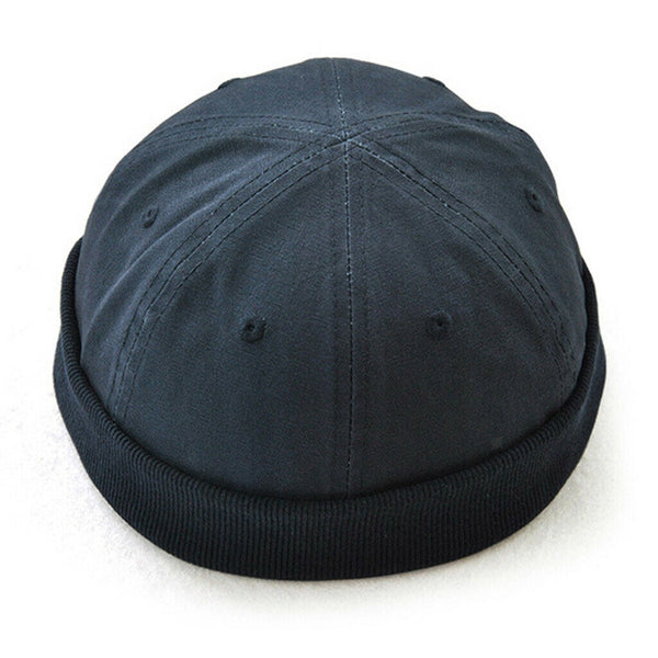 3 Pcs Mens Skullcap Retro Watch Hat Roll up Docker Hat Adjustable Visor-Less