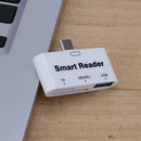 Mini 3 in 1 Type-C Port USB3.0 OTG SD/TF Card Smart Reader Adapter(White)