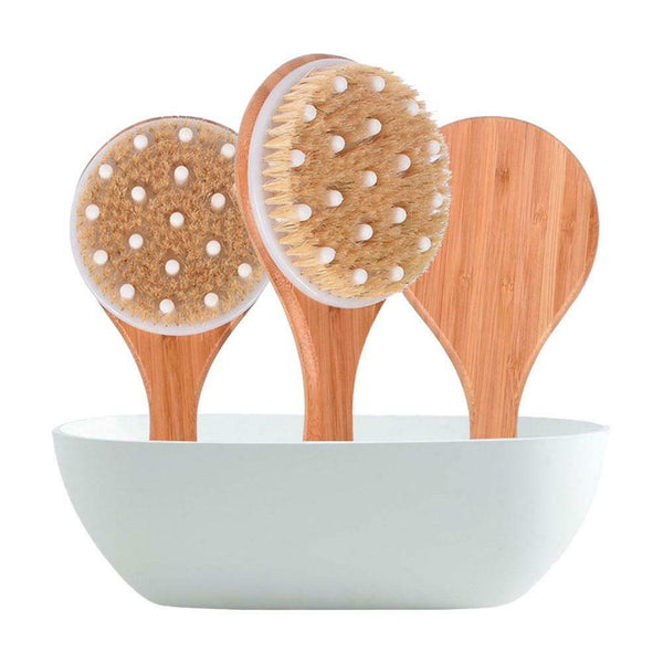 Long Handle Rub Back Brush Wooden Natural Bristles Bath Shower Massage Brushes