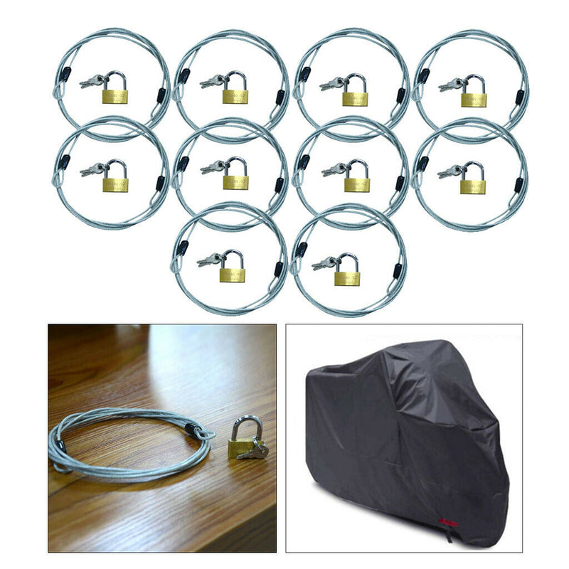 10x 70cm Security Safety Cable Bike/Car/Secure Lock Wire Braided  Coated Lock