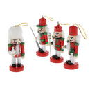 Pack of 4 Wooden Nutcracker Ornaments Christmas Hanging Decoration Figures