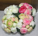 Artificial 13-Head Jasmine Silk Flowers Wedding Photography Craft Rose Red