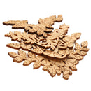4pcs Unpainted Engraved Wooden Flower Embellishments for Kids Crafts Decors