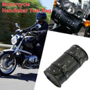 Motorcycle Fork Bag Handlebar Tool Bag Sissy Bar PU Leather Roll Bag Black