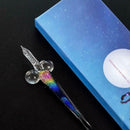 Creative Crystal Glass Dip Signature Pen Filling Ink Fountain Pens W/ Pen Holder