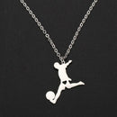 Trendy Stainless Steel Football Player World Cup Necklace Pendant Necklace  P2D1