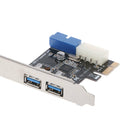 PCI Express USB 3.0 2 Ports Panel Front with 4-Pin & 20 Pin Control Card Adapter