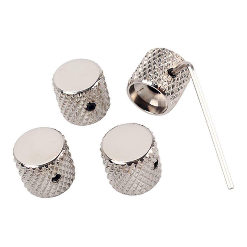 Metal Guitar Bass Dome Knobs Volume Tone Control Knob for 6mm Split or Solid