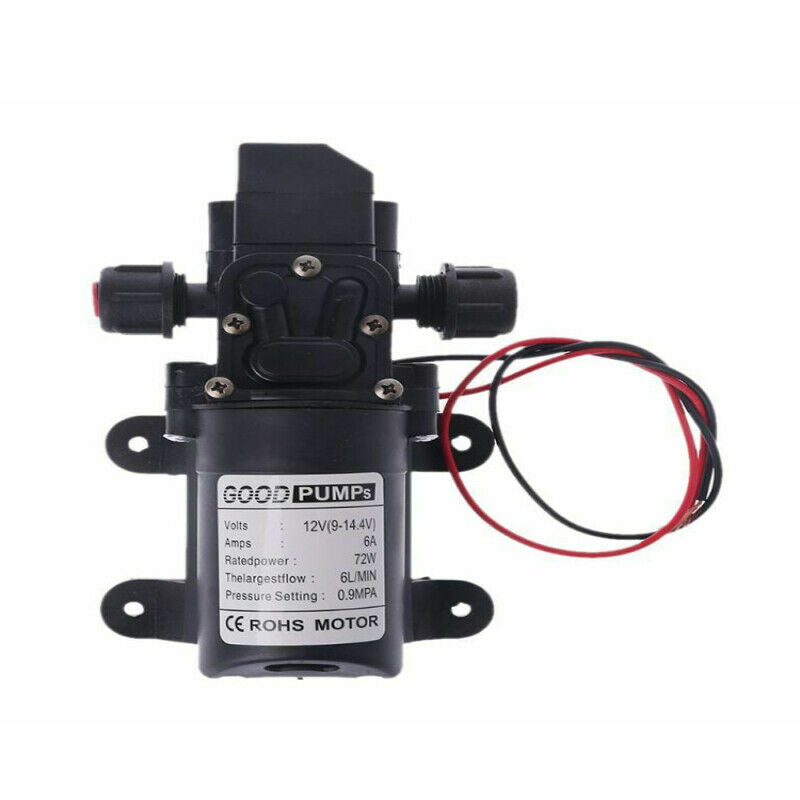 12V DC 130PSI 6L/Min 70W Water High Pressure Diaphragm Self Priming Pu CJY