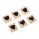 200x Heart Printed Wooden Blocks Puzzle Tile Plaque for Home Decoration 20mm