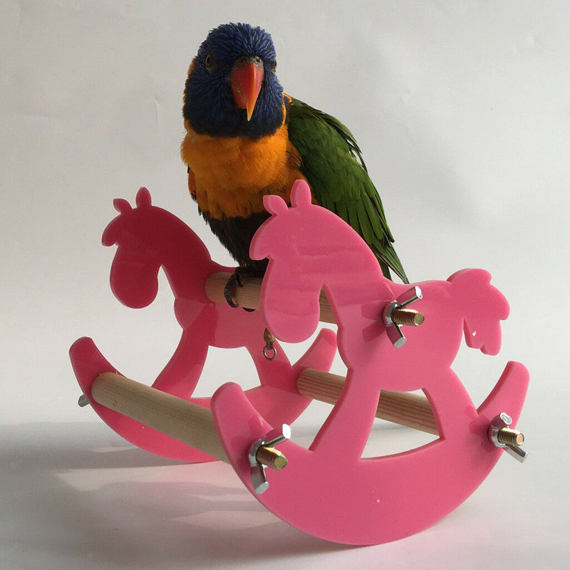 Parrot Chew Toys Swing Plastic Hobbyhorse Stand Bars Rocking Chair Platform